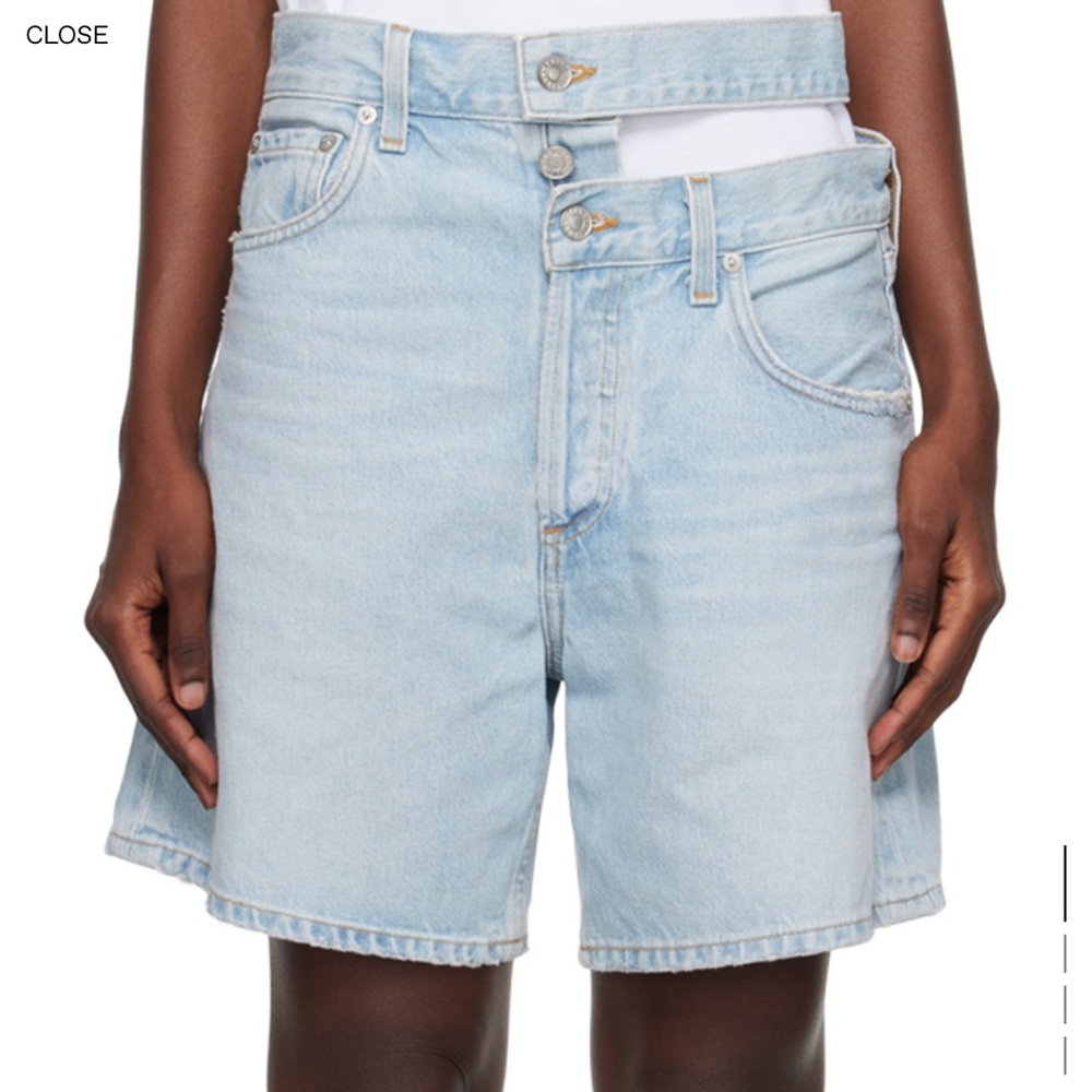 Agolde broken waist jean shorts
